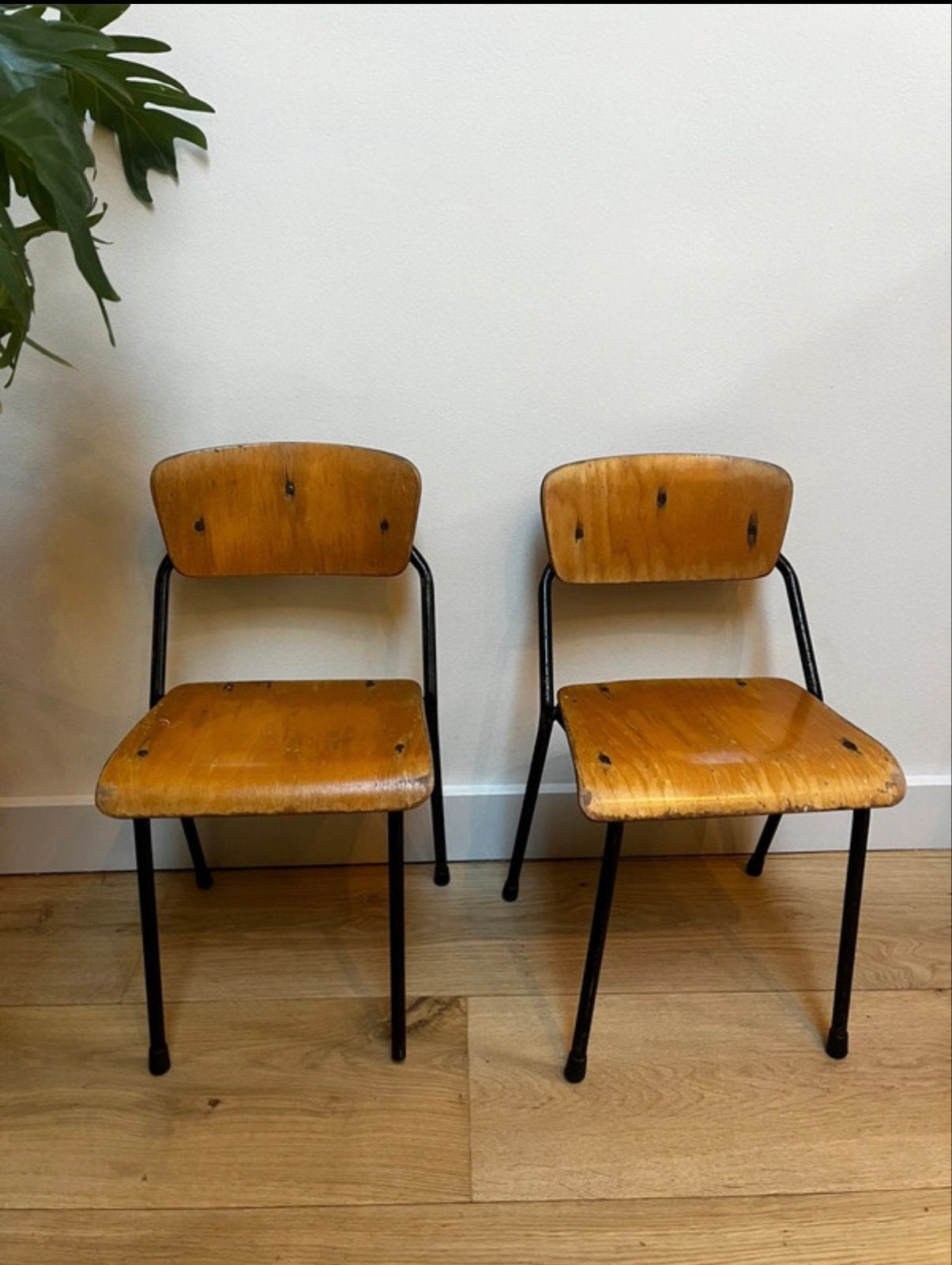 Vintage Amsterdamse Schoolstoeltjes - Set van 2, Antiek en Kunst, Ophalen