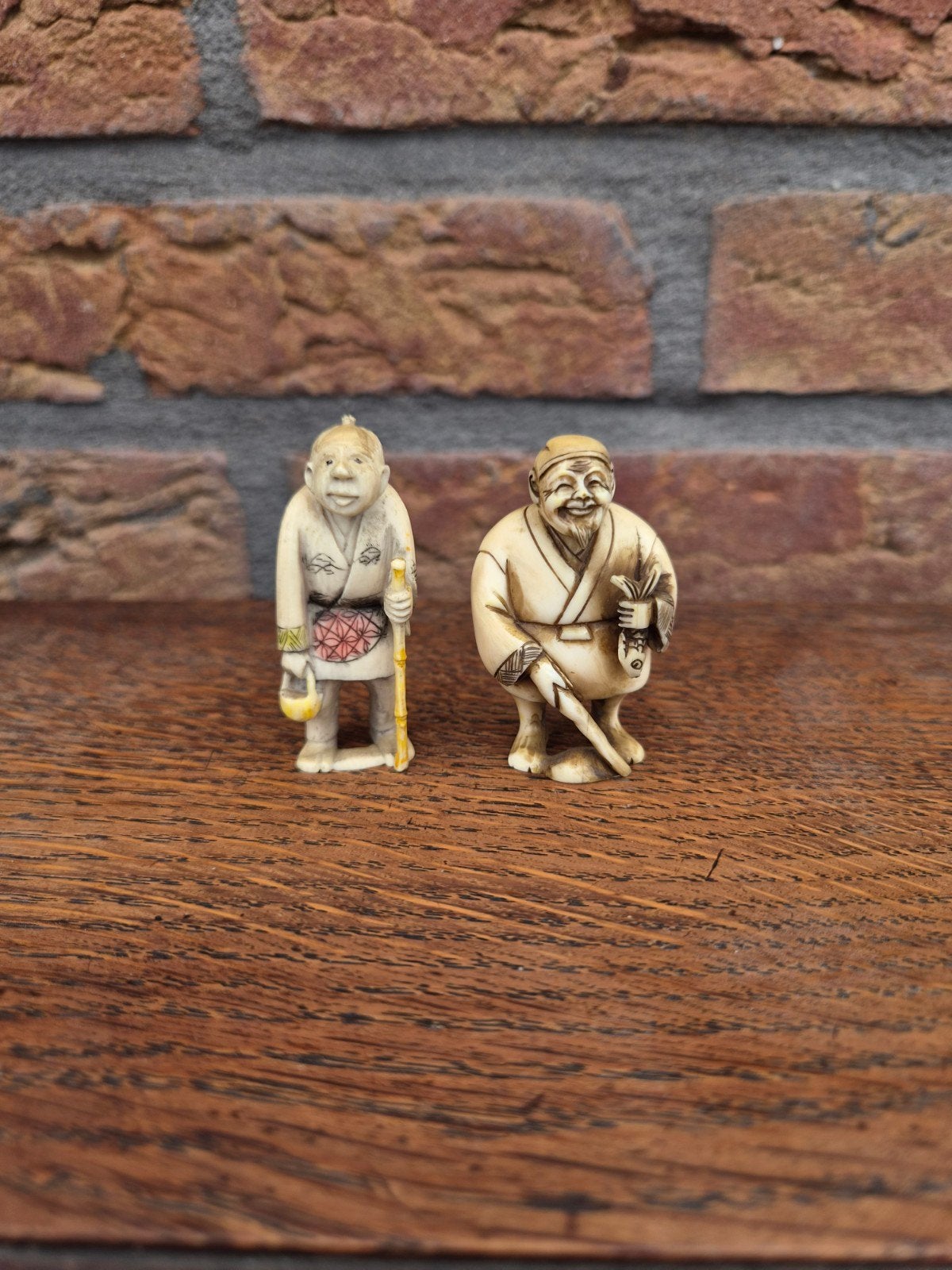 Japanse Netsuke 2x, Ophalen of Verzenden