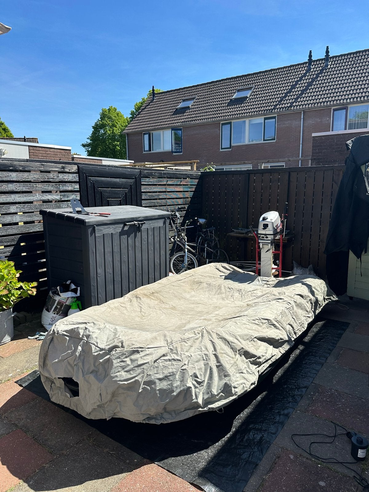 Vortex rubberboot 330m met motor en toebehoren, Watersport en Boten, Gebruikt, Vortex, Ophalen, Afdekzeil