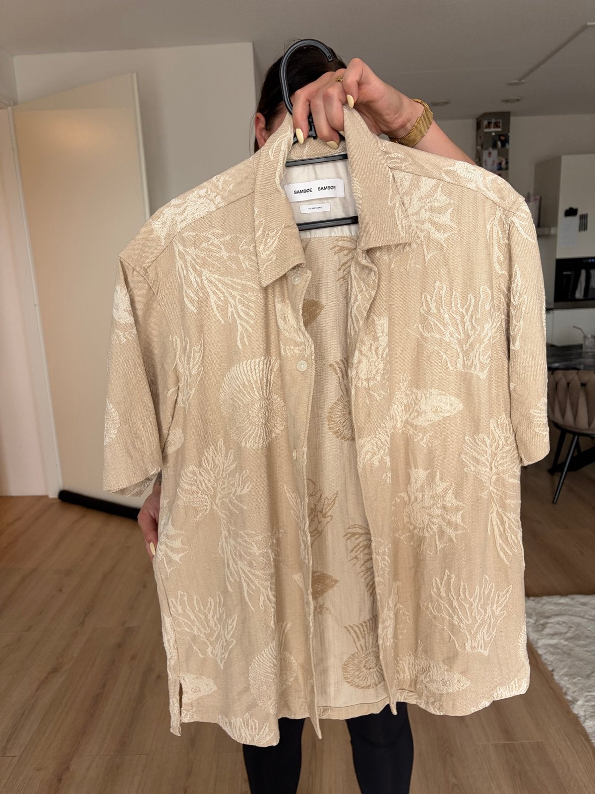 Samsoe Samsoe Saayo X Shirt – M – Desert Fossil, Ophalen of Verzenden, Beige, Halswijdte 39/40 (M)