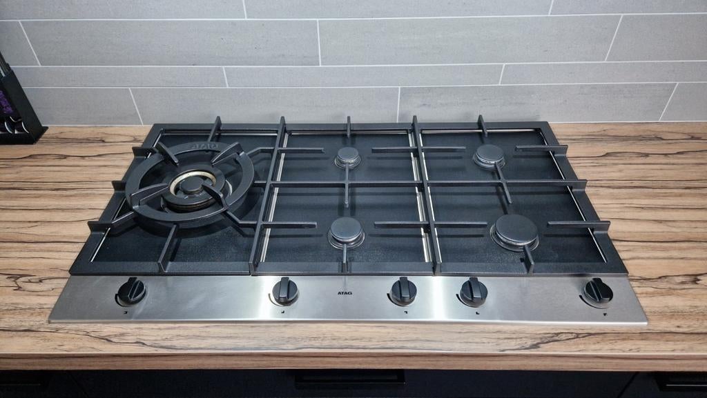 ATAG gaskookplaat 5 pits met wok *SUPER STAAT*, Ophalen of Verzenden, Inbouw, Gas, 5 kookzones of meer
