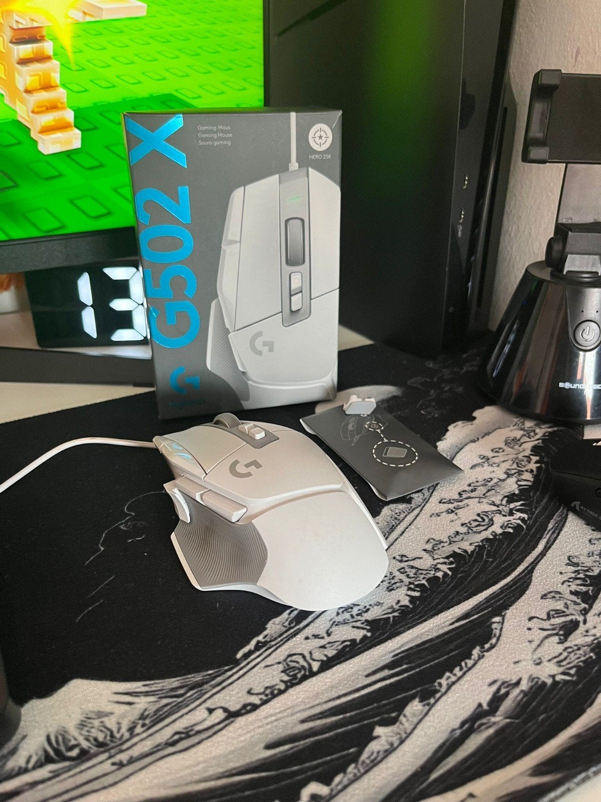 Logitech G502 X Gaming Muis - Bedraad, Wit, Ophalen, Rechtshandig, Muis, Zo goed als nieuw