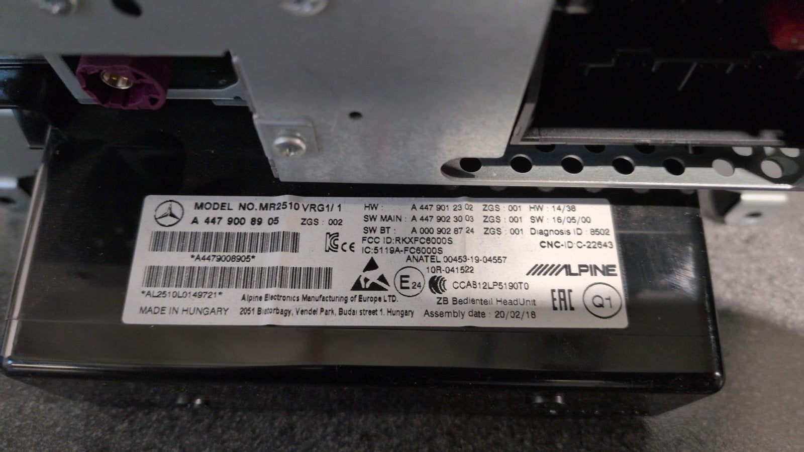 Originele Mercedes Vito W447 Radio (Alpine MR2510 VRG1/1), Ophalen of Verzenden, Gebruikt