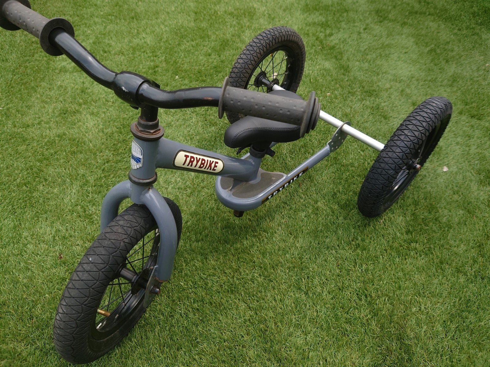 Blauw grijze Trybike driewieler loopfiets, Ophalen, Loopfiets