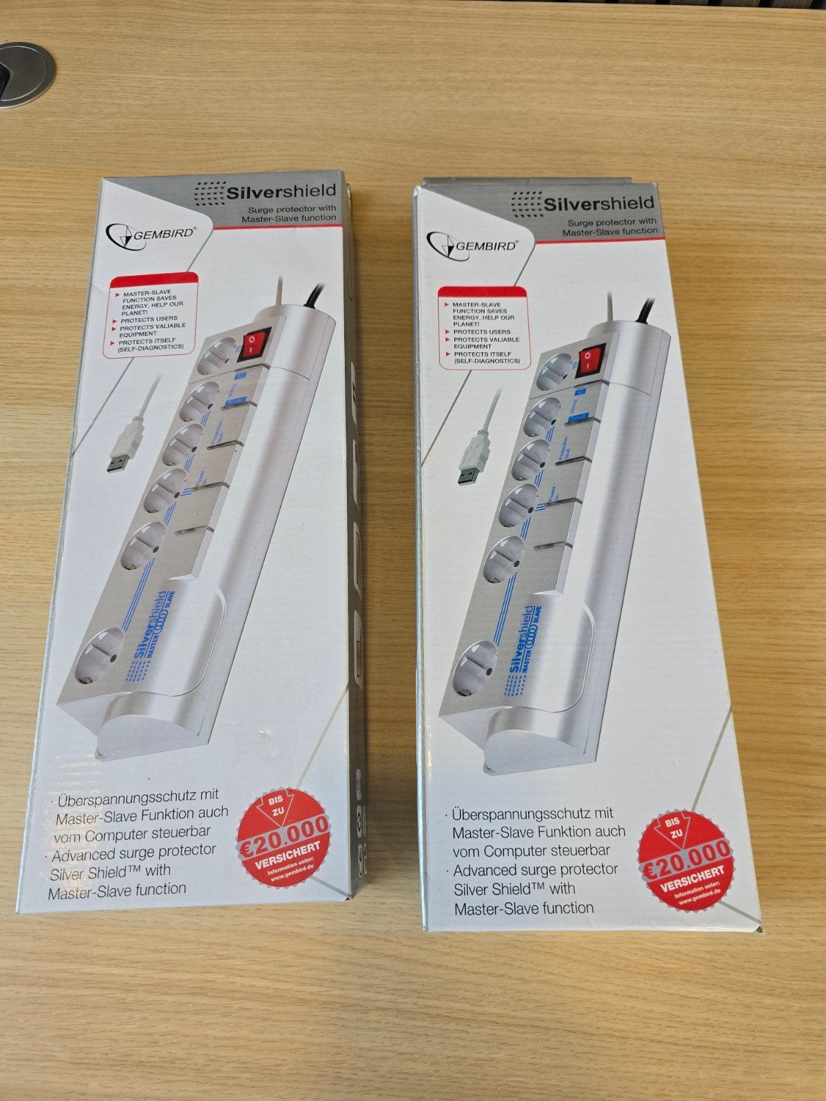 Gembird Silvershield stekkerblok met USB, nieuw in doos, Ophalen of Verzenden, Nieuw