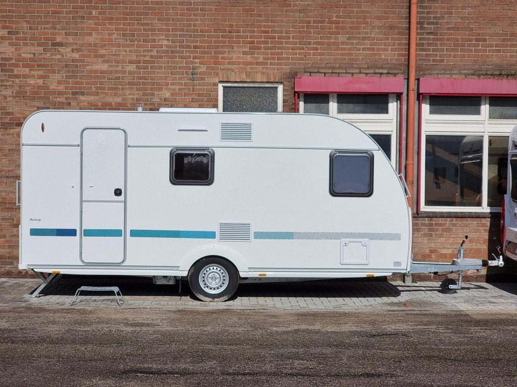 Adria Aviva 472 PK, Caravans en Kamperen, Caravans, Schokbreker, Overige typen, Bedrijf, Treinzit