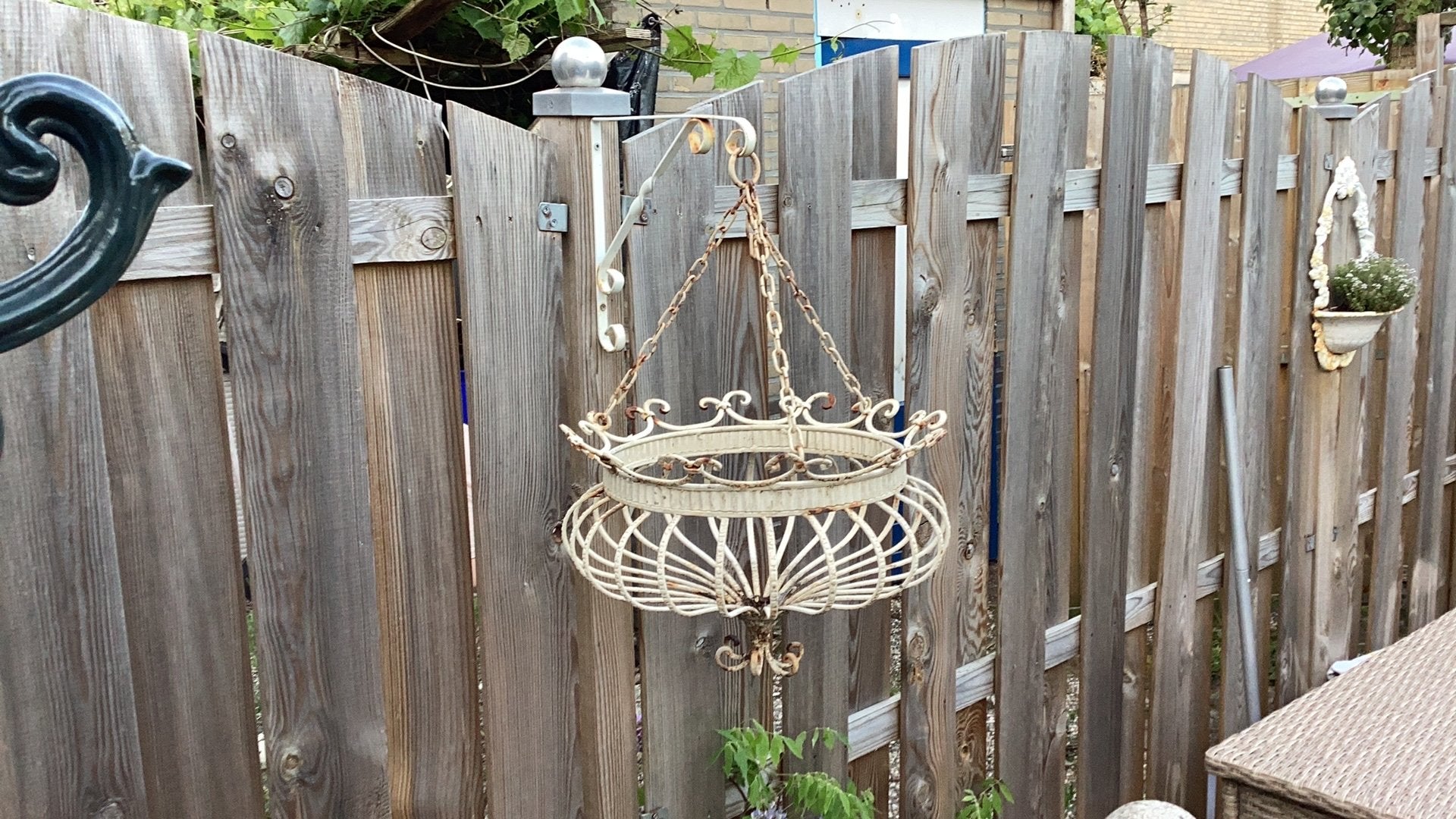 Ijsren brocante planten hanger, Ophalen of Verzenden, Zo goed als nieuw