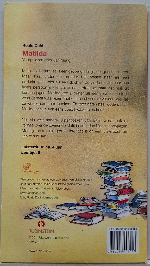 Roald Dahl - Matilda (4 CD Luisterboek) - KRASVRIJ, Boeken, Roald Dahl, Kind, Cd, Ophalen of Verzenden