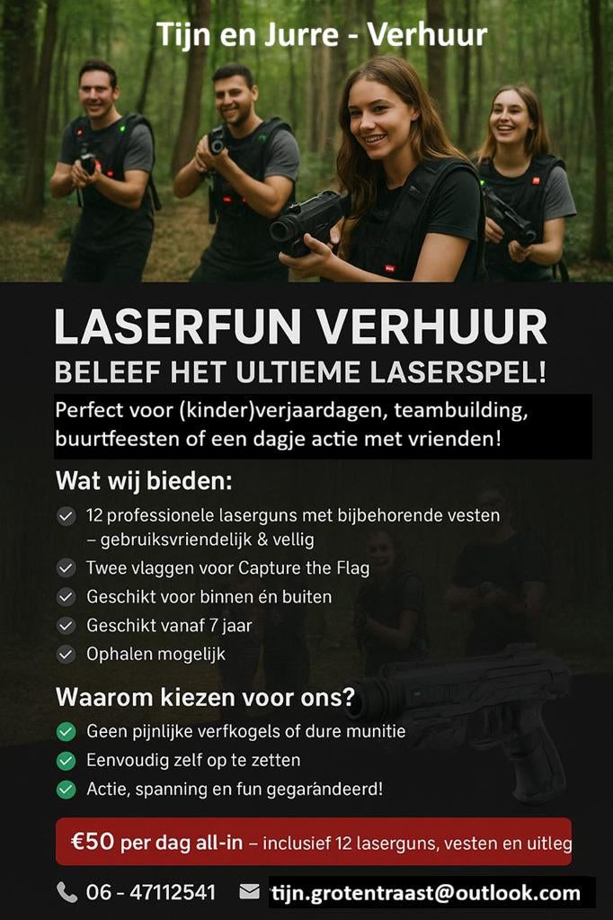 Laserguns/game verhuur, Eén persoon