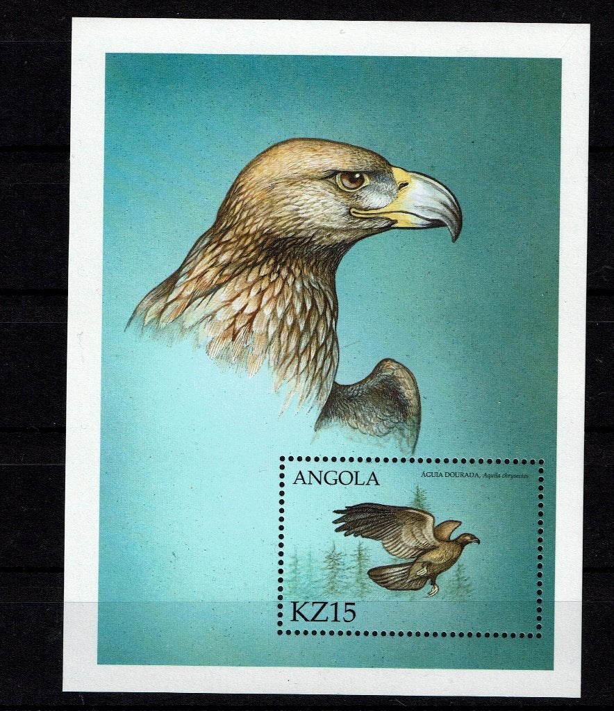ANGOLA 2000 PF BLOK ROOFVOGELS BIRDS OF PREY VOGELS AREND, Ophalen of Verzenden, Postfris, Dier of Natuur