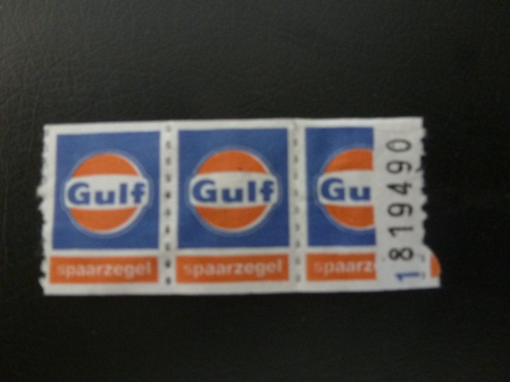 Spaarzegels pompstation. Gulf., Ophalen of Verzenden, Winkel, Super of Benzinepomp, Zegels, Bonnen of Punten