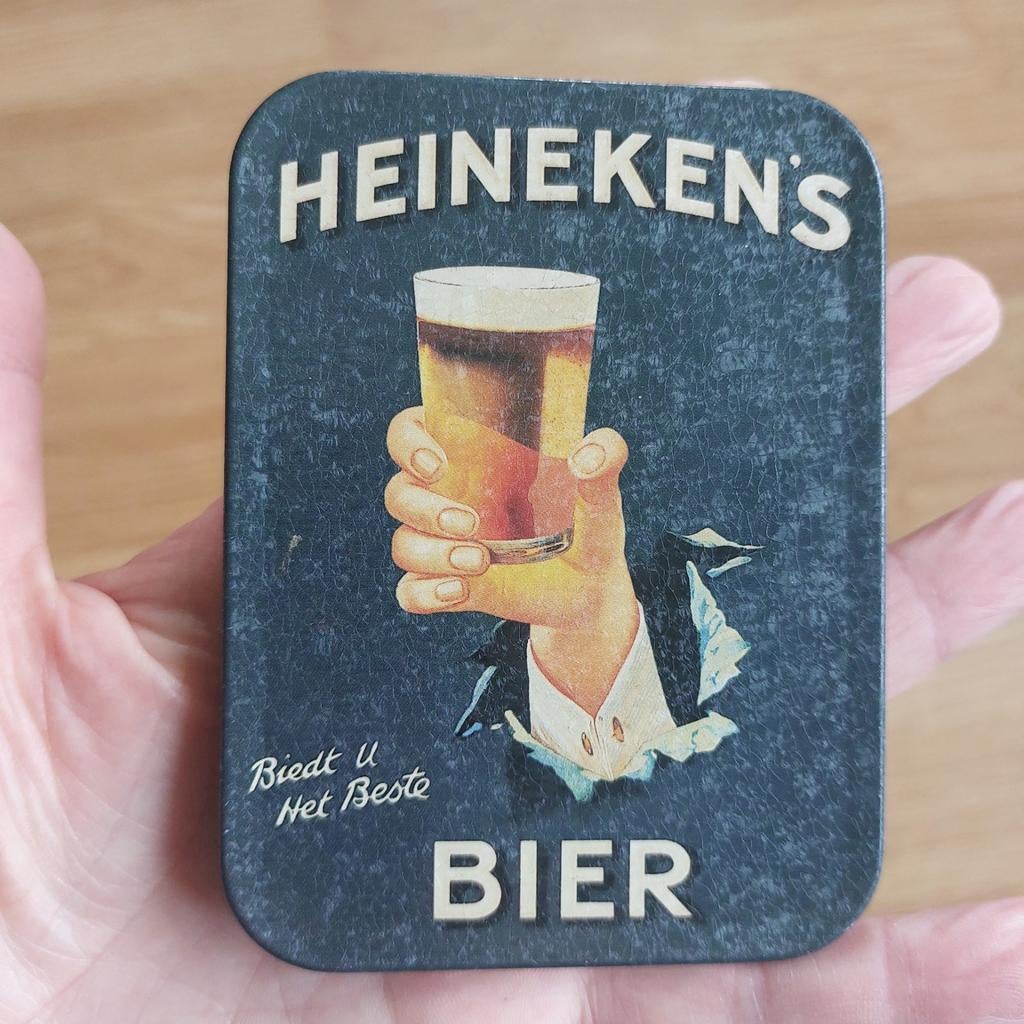 1xMetalen/Kurken Heineken's bierviltje jaren 70/80, Ophalen of Verzenden, Viltje(s), Heineken