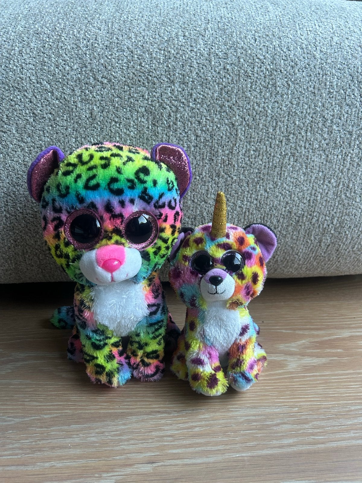 Ty Beanie Boo's Dotty Leopard en eenhoorn luipaard, Overige karakters, Overige typen, Ophalen of Verzenden, Middelgroot (20 tot 80 cm)