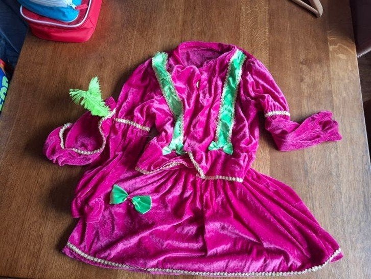 Pietenpak roze fluweel (De Grote Sinterklaas F, Ophalen of Verzenden, Zo goed als nieuw, Meisje