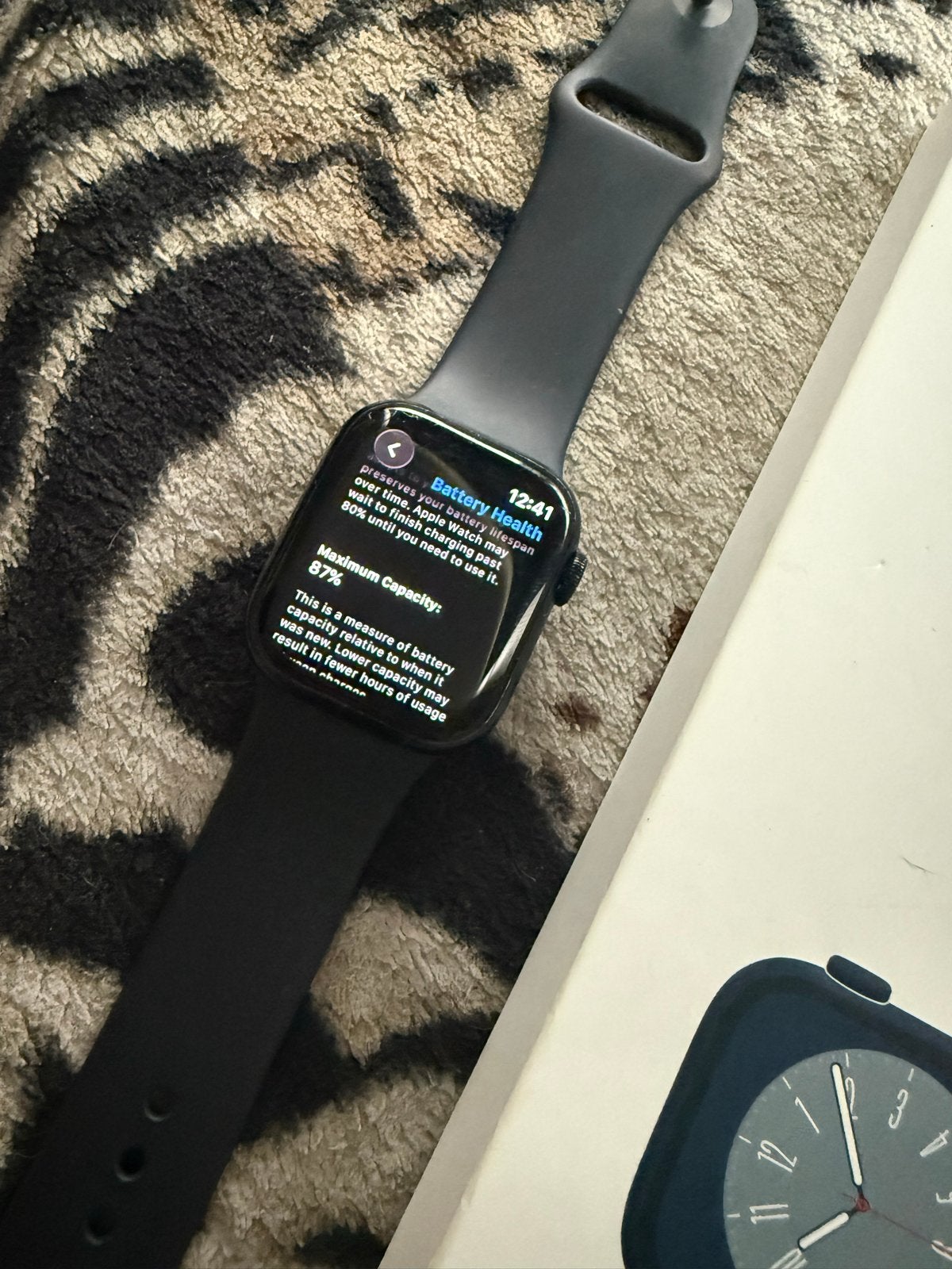 Apple Watch Series 8 41mm GPS, Gebruikt, Hartslag, Zwart, IOS