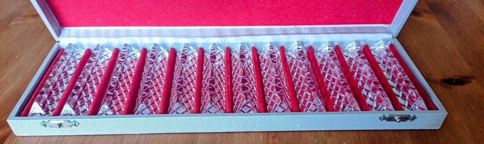 van 12 luxe vintage kristallen messenleggers, Antiek en Kunst, Ophalen