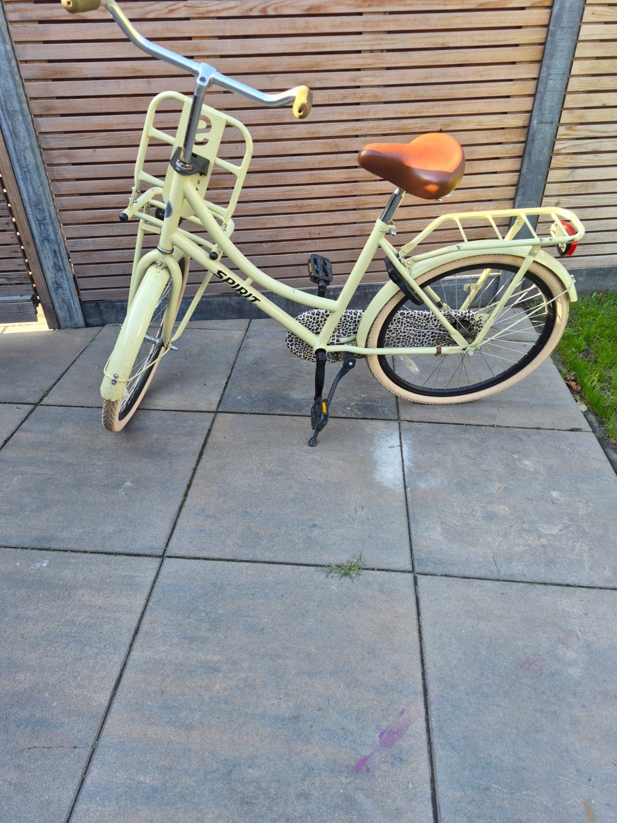 24 inch Spirit Transportfiets Dames - Crème/Geel, Ophalen, Gebruikt, Terugtraprem, Overige merken