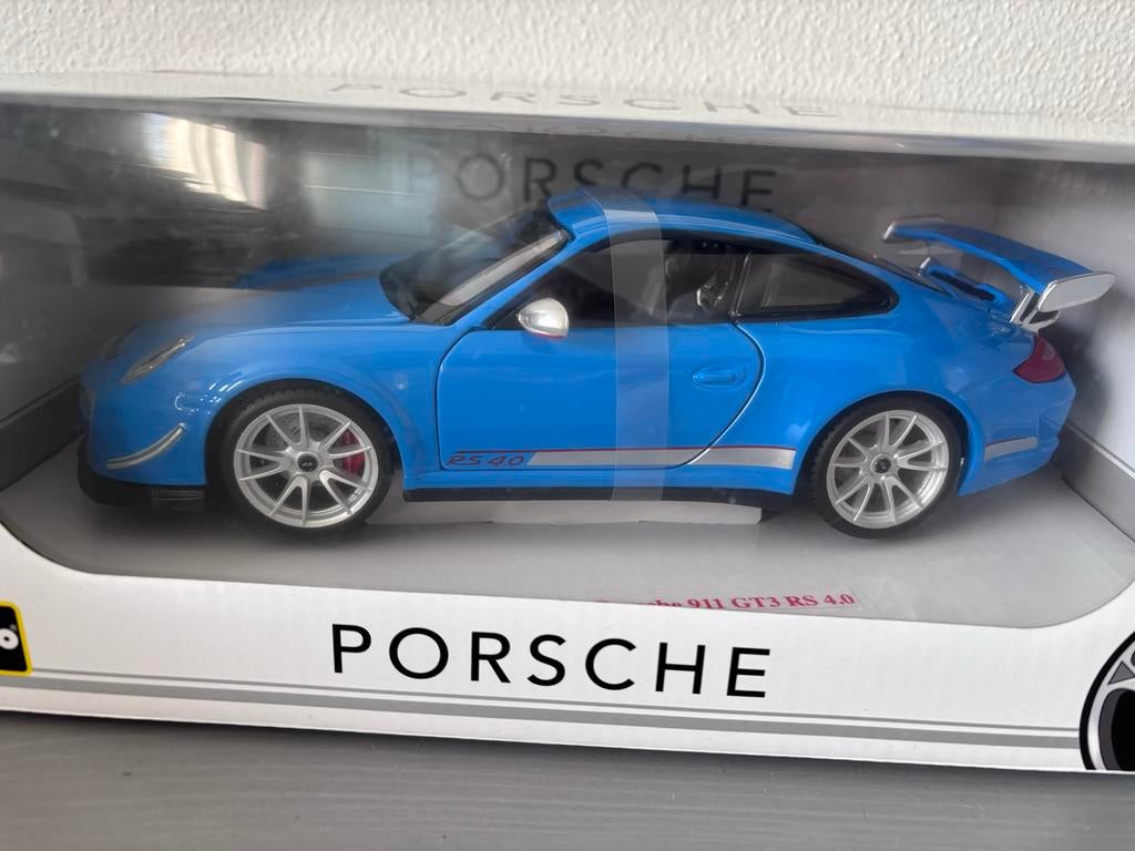 Modelauto Porsche 911 GT3 RS 4.0 2012 Limited 1:18 blauw, Ophalen of Verzenden, Nieuw, Auto, Bburago