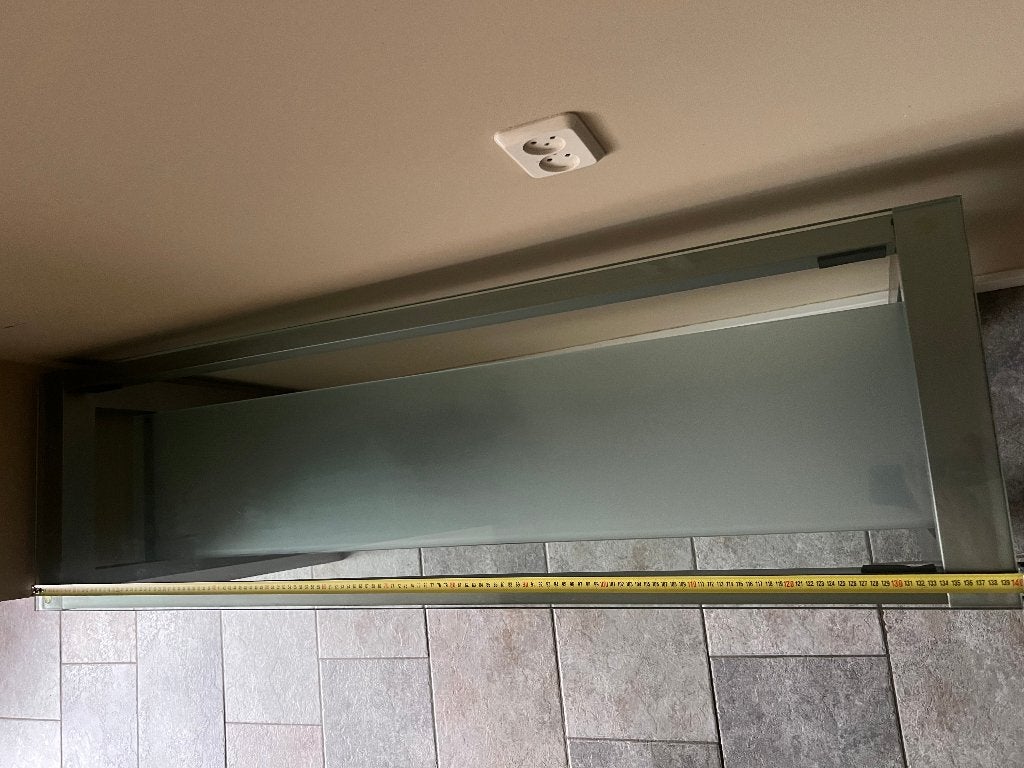 side tabel, Ophalen, 100 tot 150 cm, Zo goed als nieuw, Glas