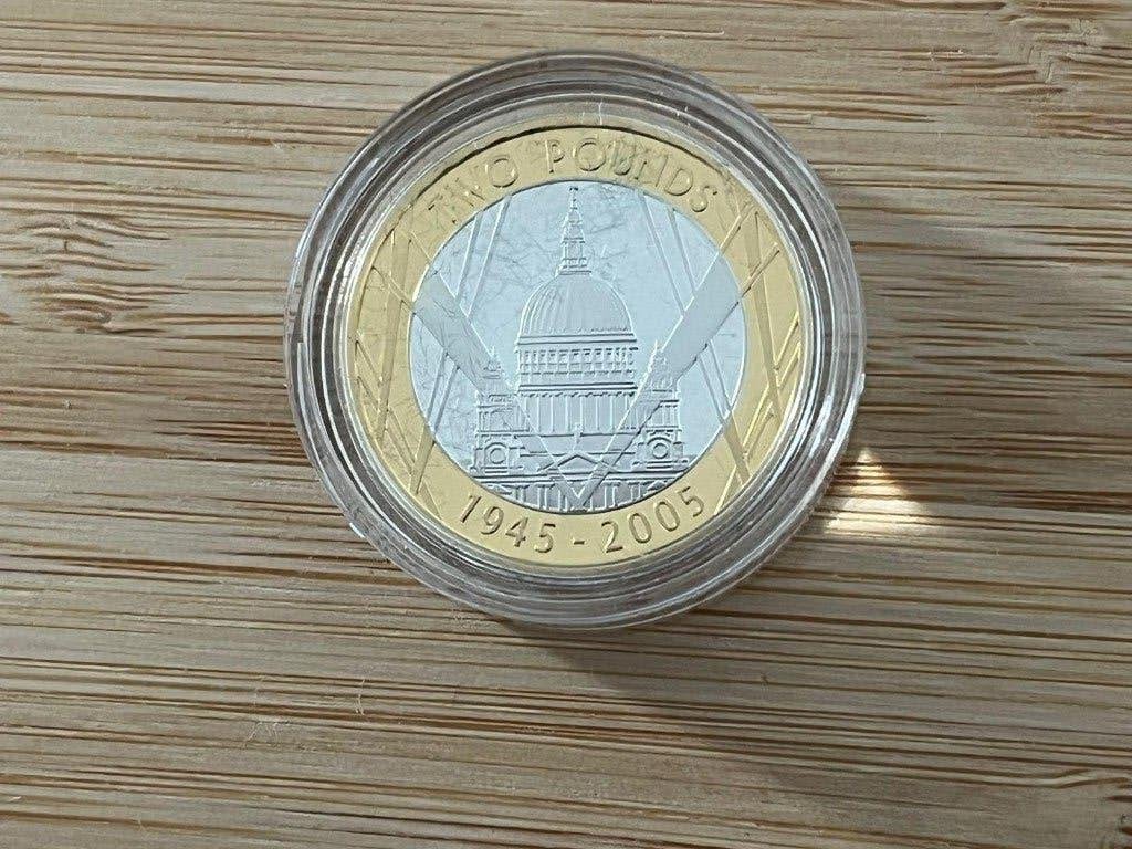 Proof munt 2 pond uit Engeland, Ophalen of Verzenden, Overige landen