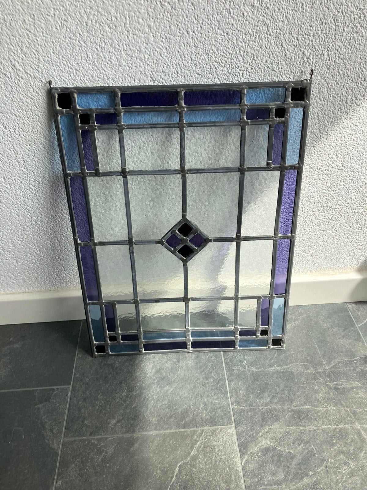 Glas in lood paneel, Ophalen, Gebruikt, Meerkleurig, Glas