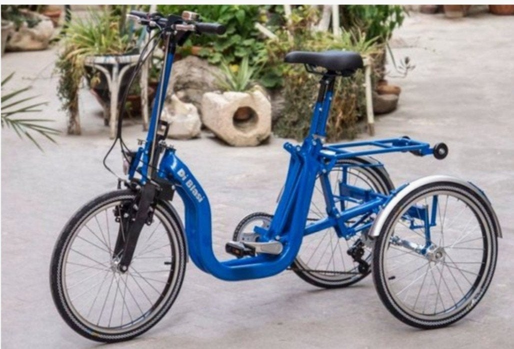 Di Blasi R34 opvouwbare elektrische driewieler, Ophalen of Verzenden, Zo goed als nieuw, Di Blasi R34 kleur: blauw