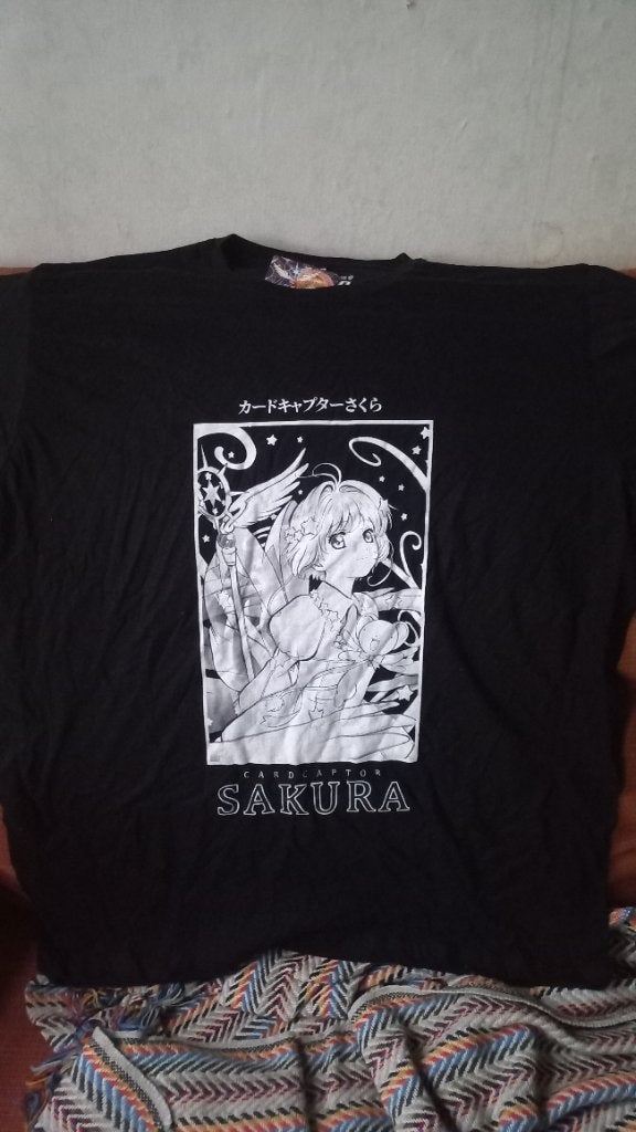 Card Captor Sakura T-shirt Zwart - Anime Manga Maat L, Maat 52/54 (L), Zwart, B&C Collection, Nieuw