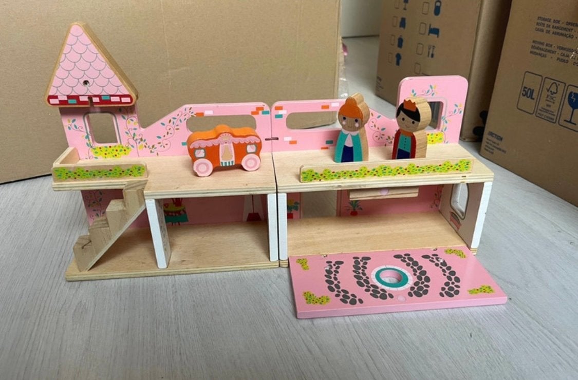 Houten prinsessen kasteel - Zo goed als nieuw, Kinderen en Baby's, Speelgoed | Poppenhuizen, Ophalen of Verzenden, Zo goed als nieuw