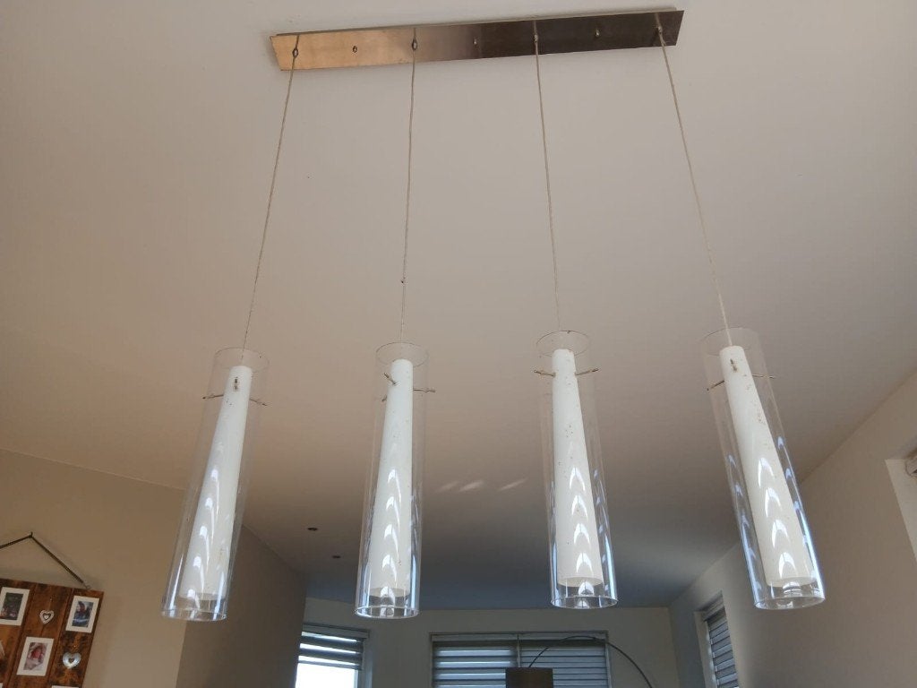 Hanglamp cilinder glas eetkamerlamp, Ophalen of Verzenden, Glas