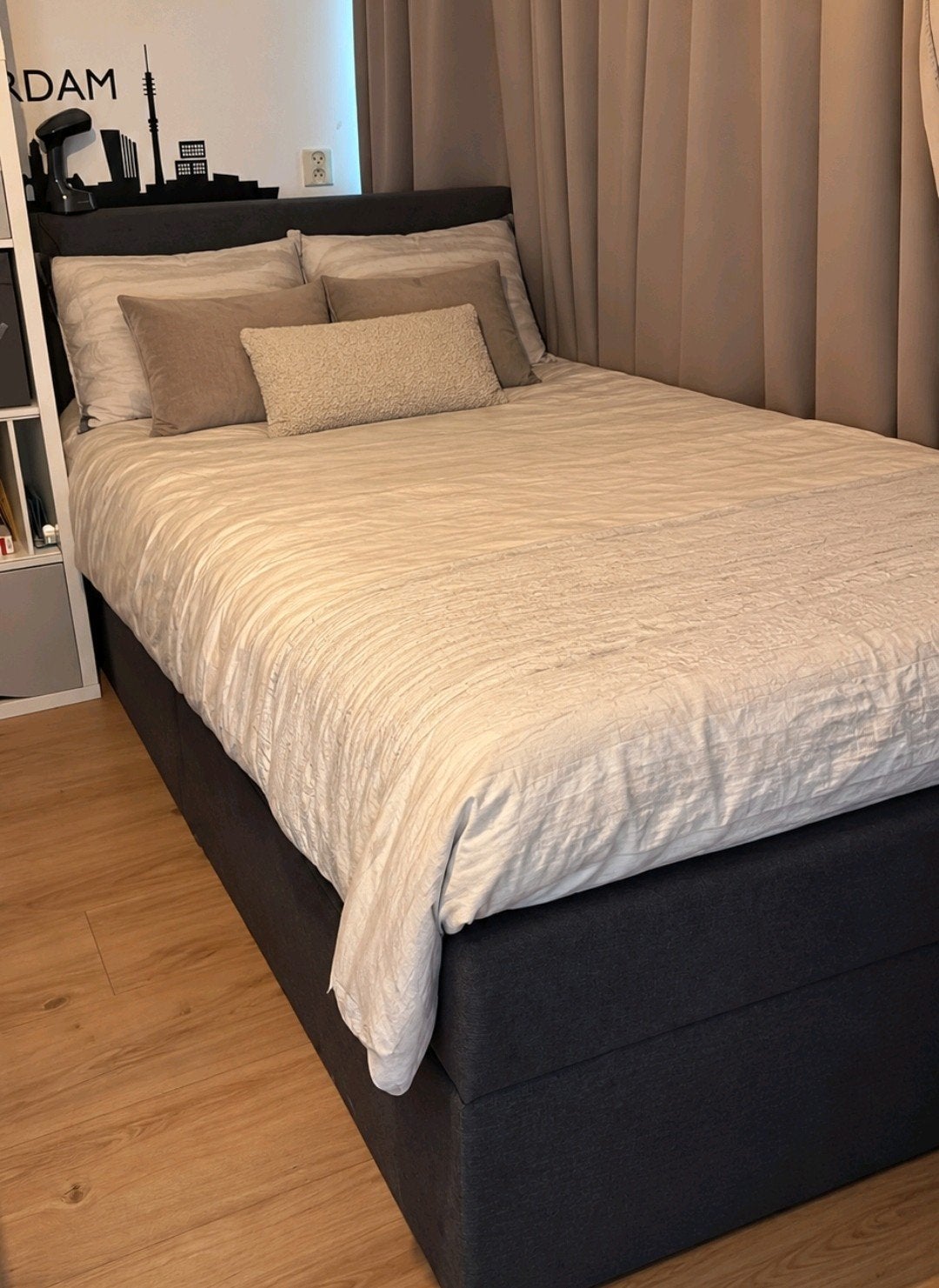 1-persoons opbergboxspring, veel opbergruimte, zonder matras, Huis en Inrichting, Ophalen, Gebruikt, 90 cm, Eenpersoons