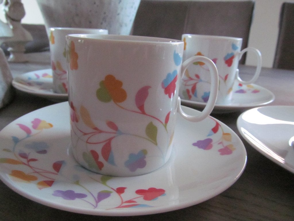 4 Thomas Rosenthal Spodek Bloemendecor Kop en Schotels, Overige merken, Keramiek, Nieuw, Ophalen of Verzenden