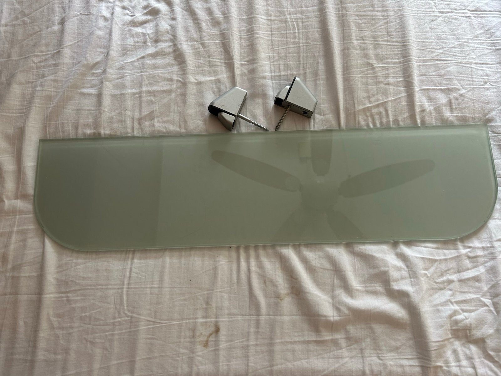 Glazen planchet met beugels 60 x 15 cm, Huis en Inrichting, Ophalen, Gebruikt, Overige typen