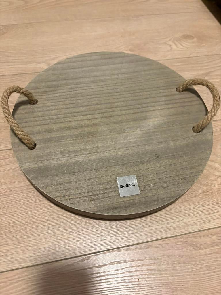 Serveerplank, Huis en Inrichting, Woonaccessoires | Dienbladen, Ophalen, Zo goed als nieuw, Rond, Hout