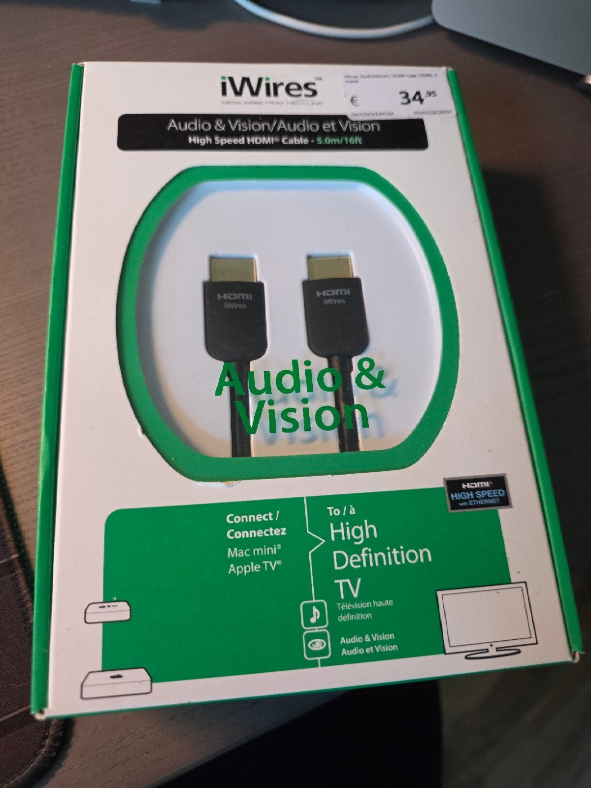 HDMI Kabel Goud Verguld Quad Afgeschermd 4K 5K 5 Meter, Ophalen of Verzenden