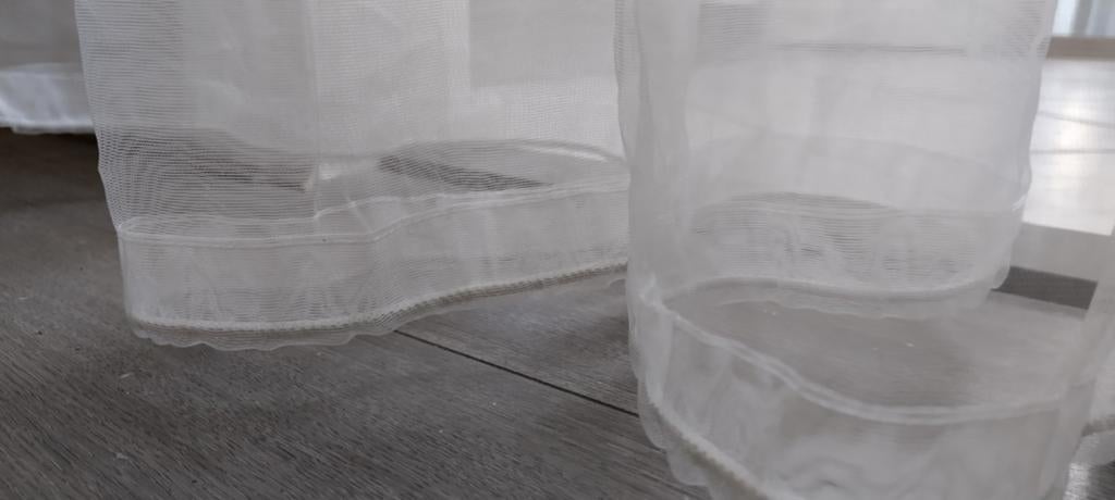Witte Vintrage: Kamerbreed doorschijnend., Ophalen, Wit, 200 cm of meer, 200 cm of meer