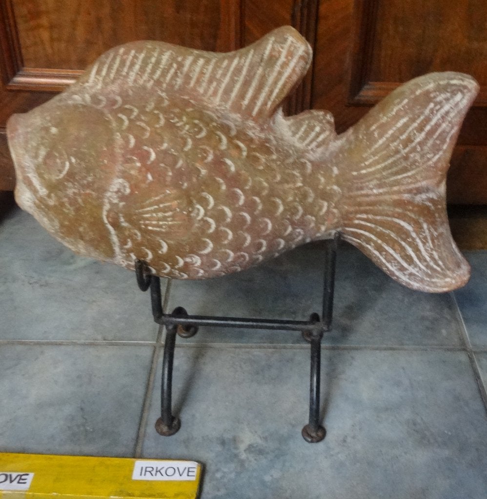 GROTE VIS OP STANDAARD * Mexico *, Ophalen of Verzenden, 20 - 50 cm, Steen of Keramiek, Zeeleven
