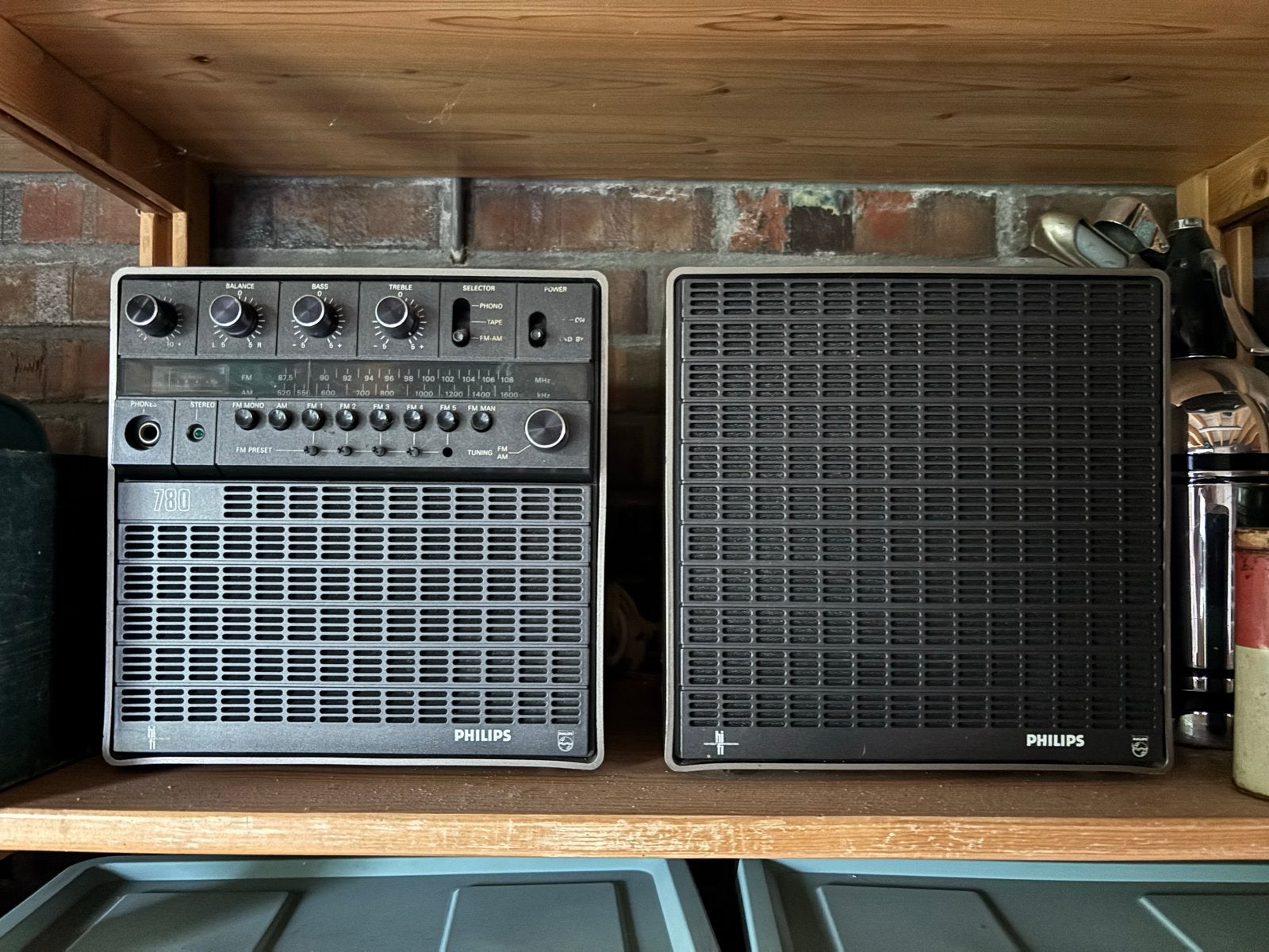Vintage Philips 780 Radio met externe luidspreker, Ophalen of Verzenden, Gebruikt, Radio