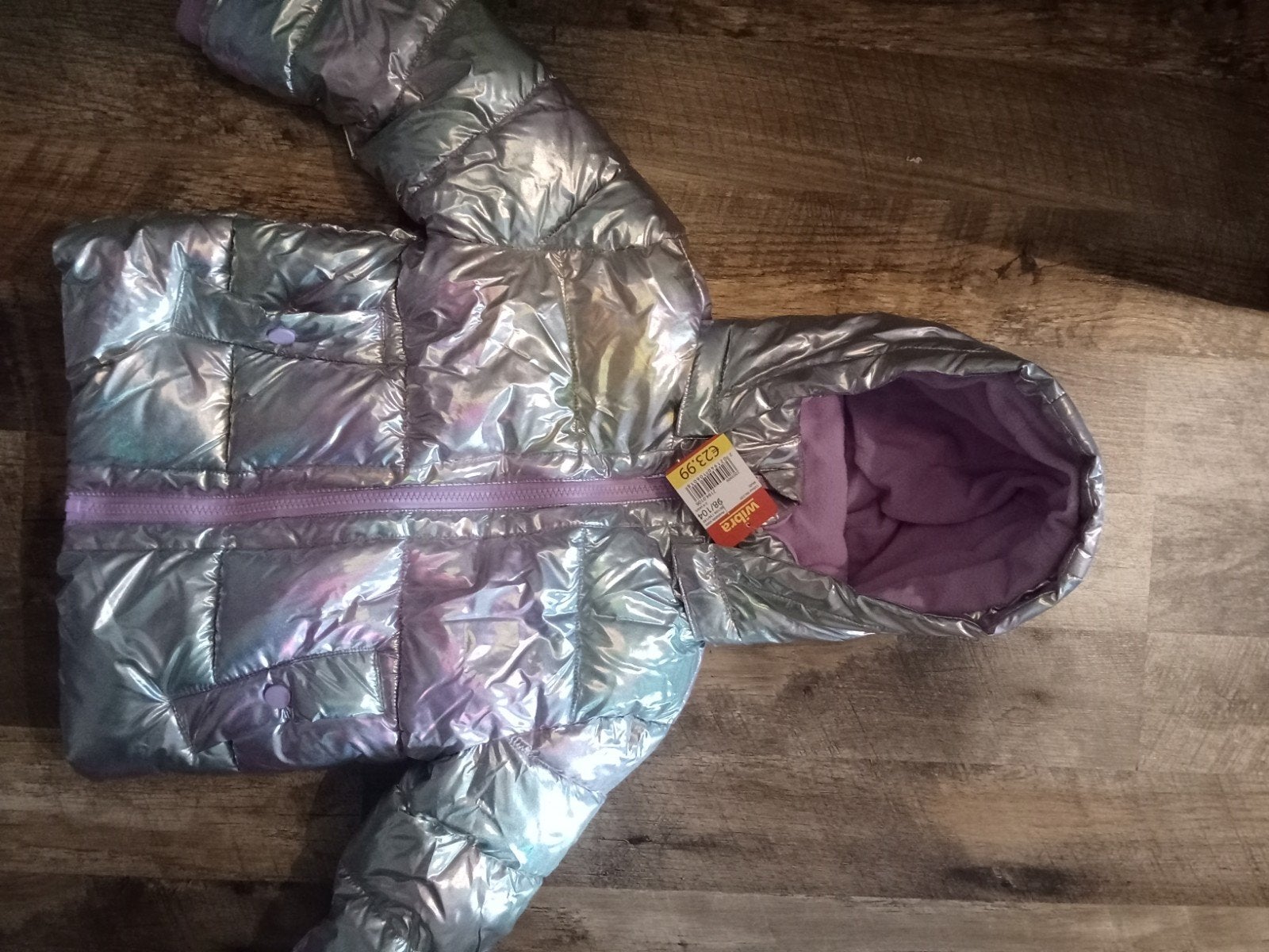 Nieuwe zilveren winterjas maat 98/104, Ophalen, Jongen of Meisje, Nieuw, Wibra