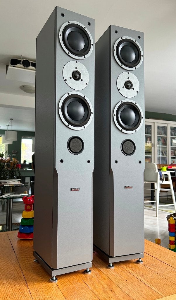 Dynaudio Audience 122 - ZILVER -, Vloerstaande luidspreker, Gebruikt, Basreflex, Ophalen