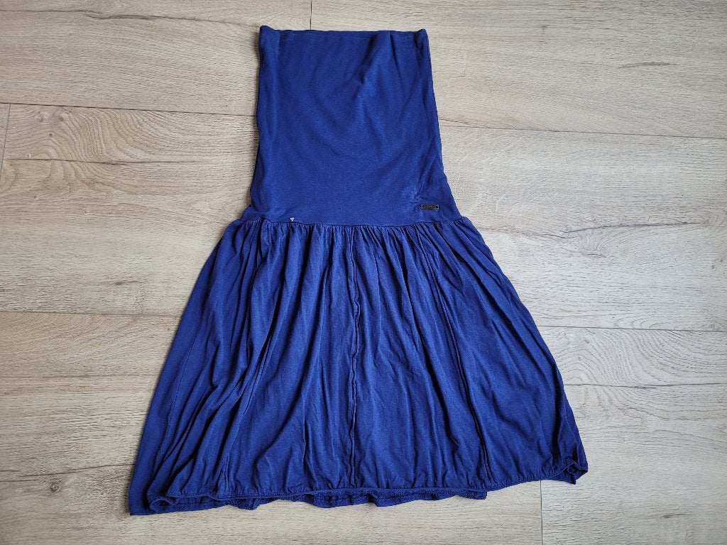 DEPT blauwe strapless jurk maat XS ~ NH0085, Blauw, Ophalen of Verzenden, Maat 34 (XS) of kleiner, Gedragen