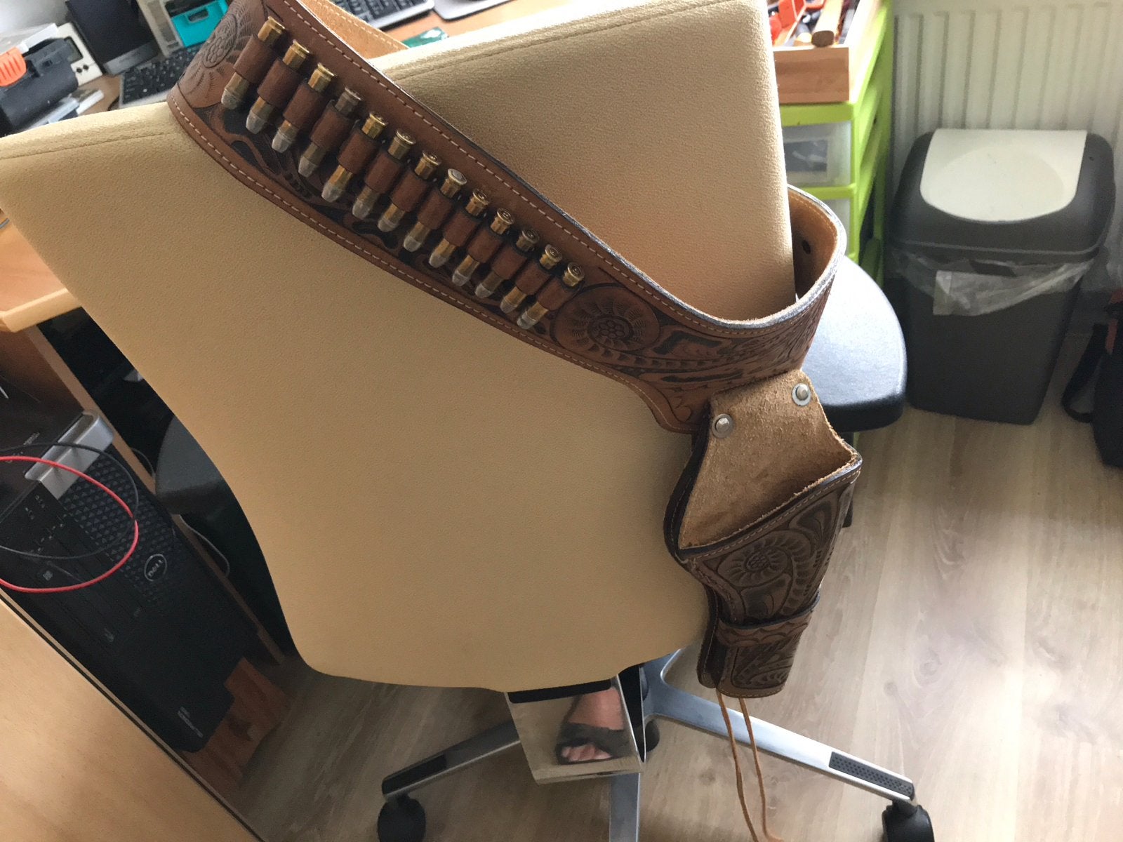 Stevig Leren Western Holster met Patroonriem dummy patronen, Ophalen of Verzenden, Gebruikt