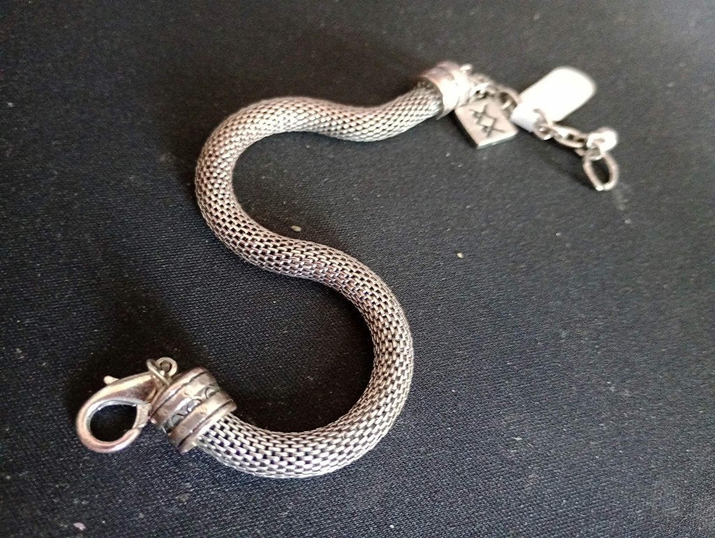 🌟Tijdloze zilveren/brass Bali armband 🏝️S:18/21cm, Verzenden, Zo goed als nieuw, Zilver, Overige materialen