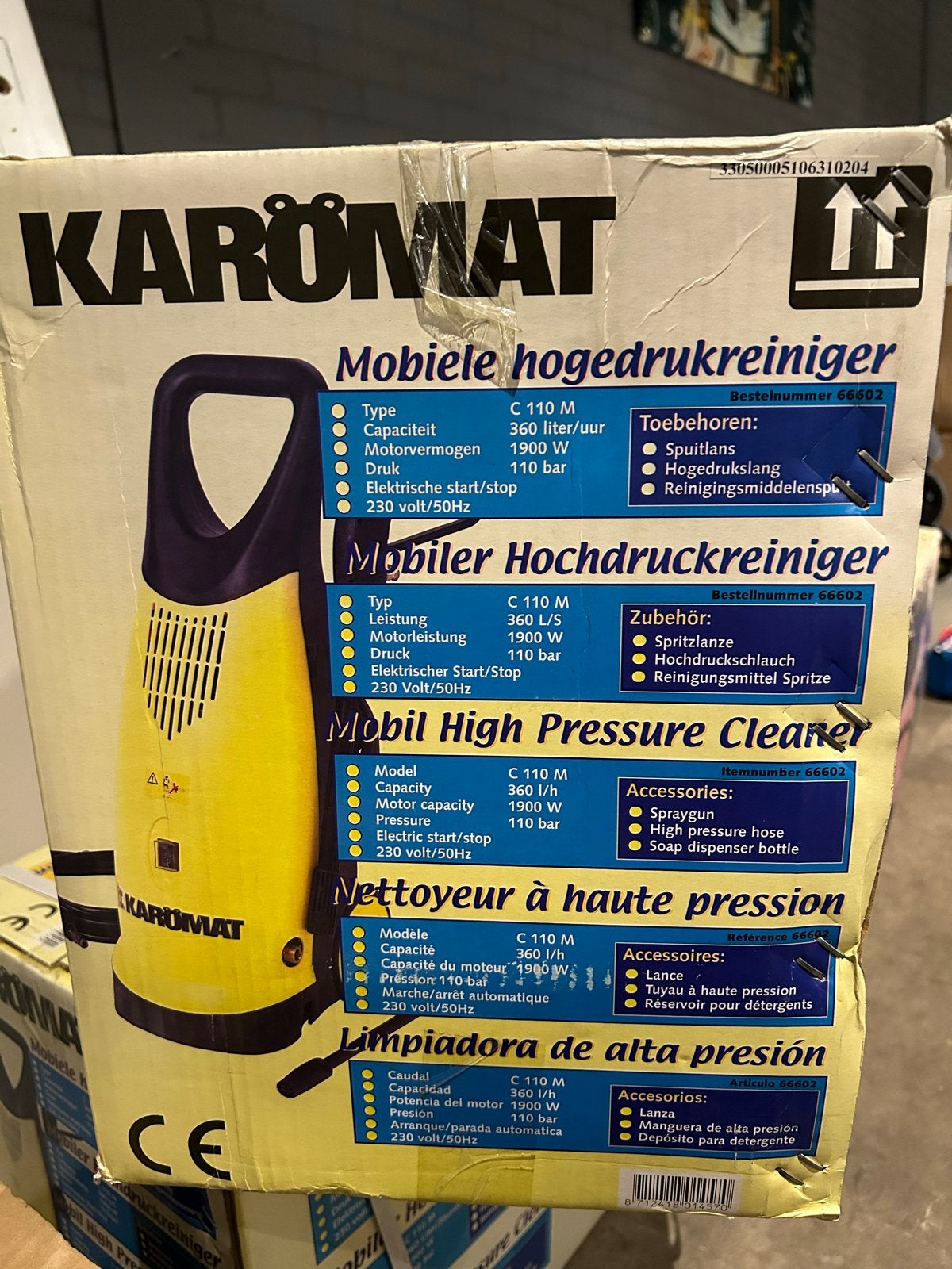 KAROMAT Mobiele Hogedrukreiniger C 110 M - Nieuw, Tuin en Terras, Hogedrukreinigers, Ophalen of Verzenden, Nieuw, Elektrisch, Met autostop en -start