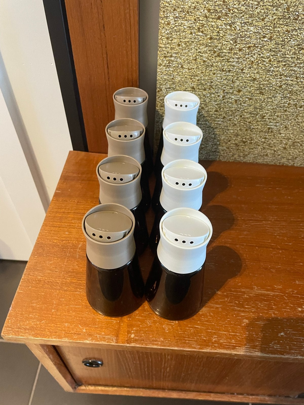 Set van 8 glazen kruidenpotjes IKEA, Glas, Ophalen of Verzenden, Zo goed als nieuw, Voorraadpot