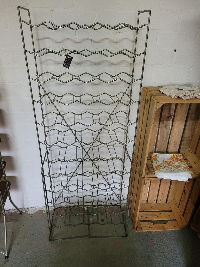 Brocante oude zinken wijnrek flessenrek, Ophalen, Overige materialen, Gebruikt, Rian.verbeet@gmail.com