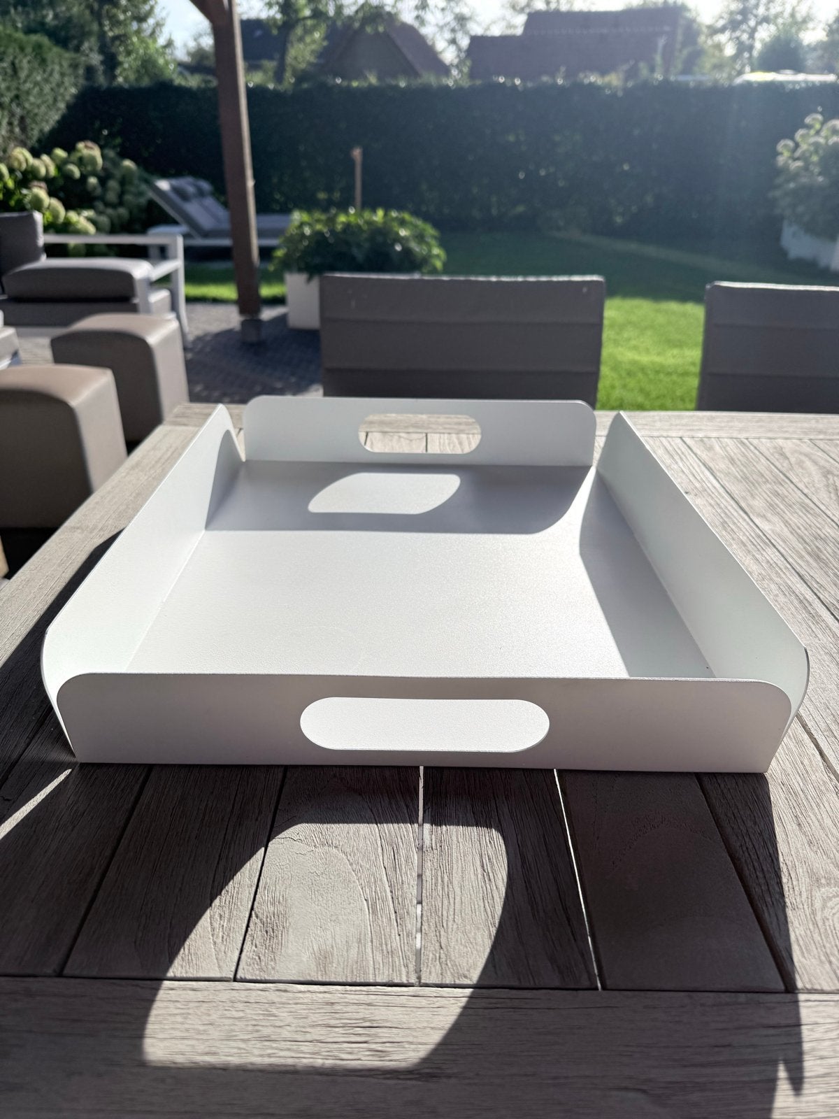 Delta dienblad Life Outdoor Living 64x64 cm wit aluminium, Ophalen, Gebruikt, Vierkant, Dienblad