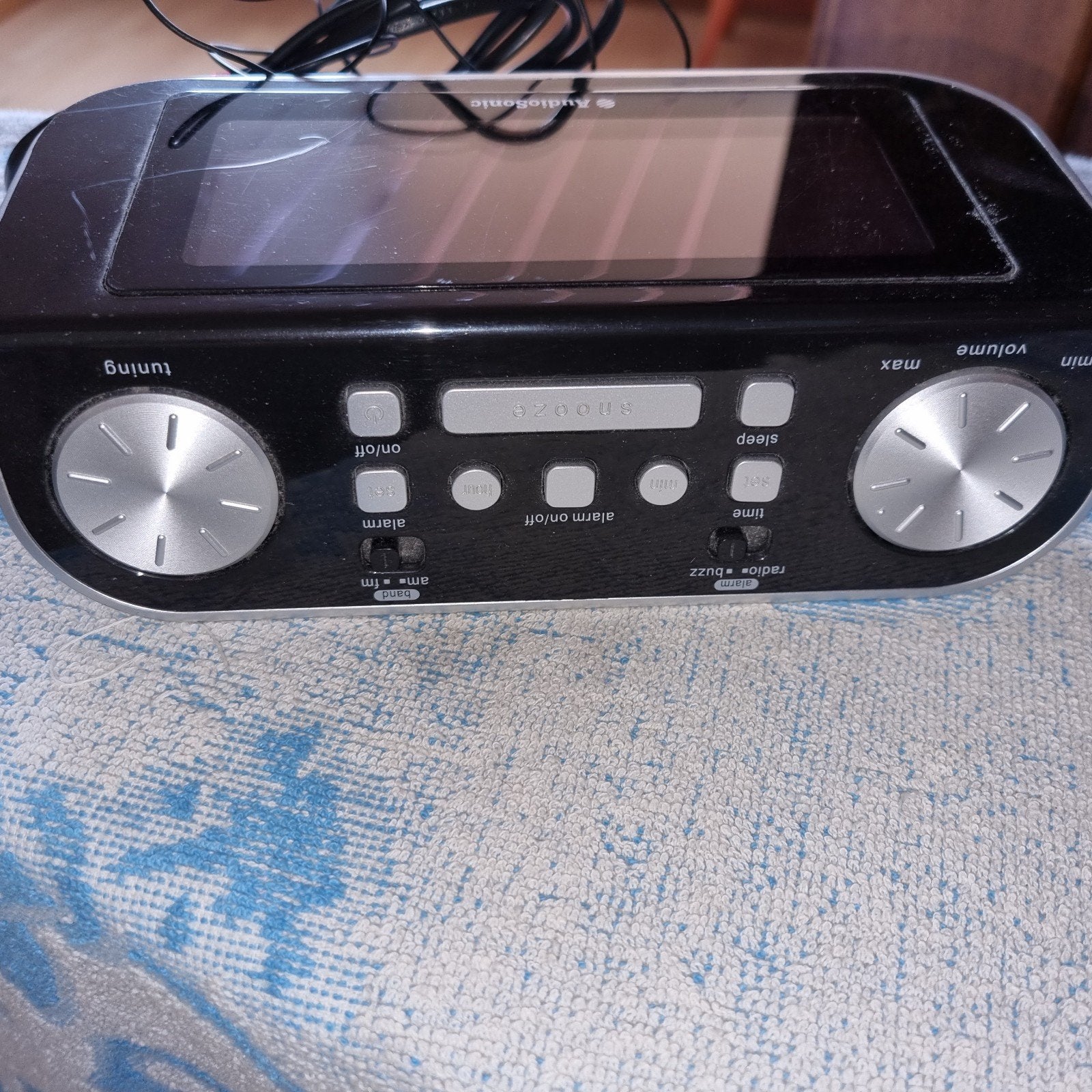 Audiosonic Wekkerradio AM/FM - Zwart, Ophalen of Verzenden, Gebruikt, Radio