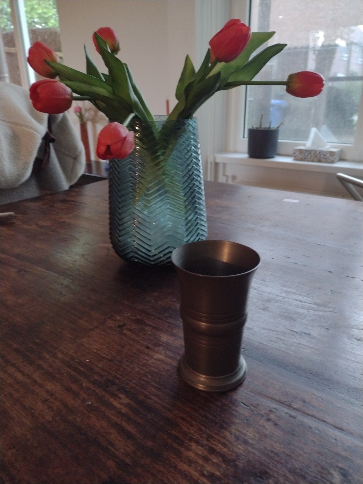 Vintage tinnen beker, Antiek en Kunst, Ophalen of Verzenden