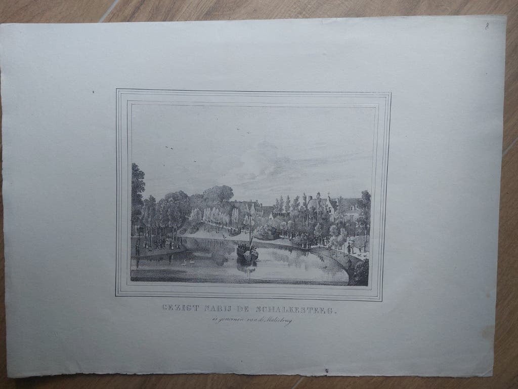 8 / nabij Schalkesteeg Malieveld Utrecht Orig Steendruk 1830, Antiek en Kunst, Gesigneerd in de plaat, Ophalen of Verzenden