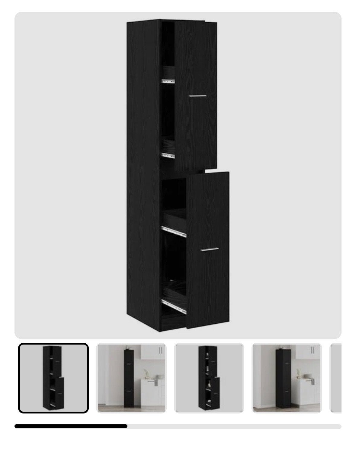 vidaXL Apothekerskast Zwart eiken 30x41x174.5 cm, Ophalen, Nieuw